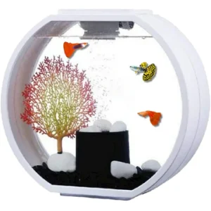 blue planet aquarium deco o 20l white & black